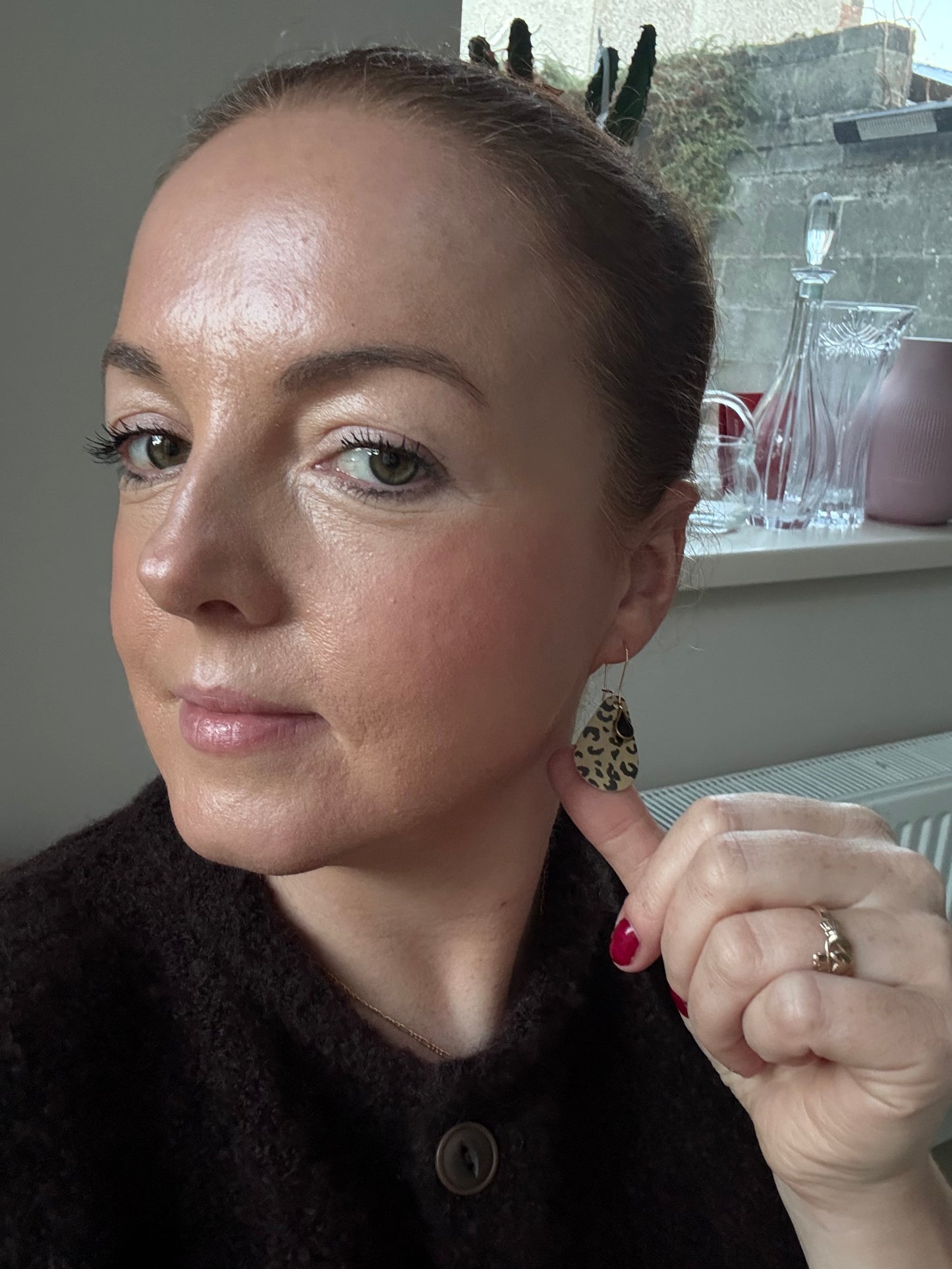 Leopard teardrop earrings