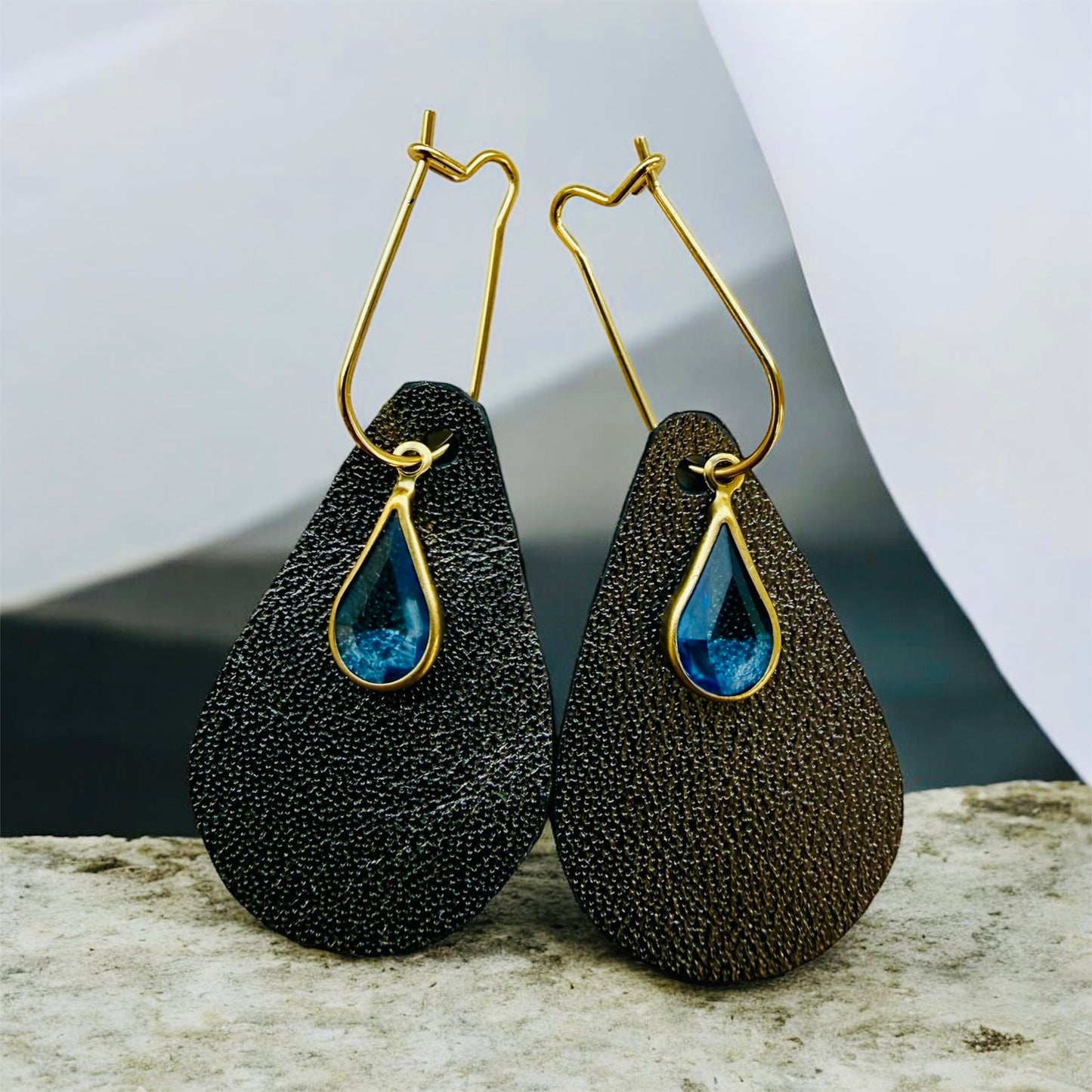 Steel Grey Beaded Teardrops!