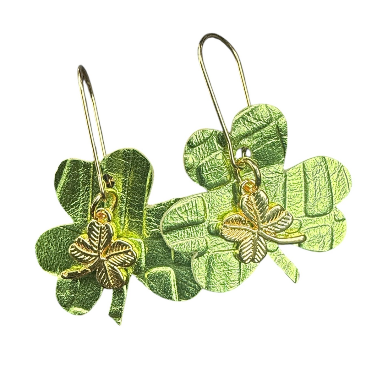 Green Textured Shamrocks