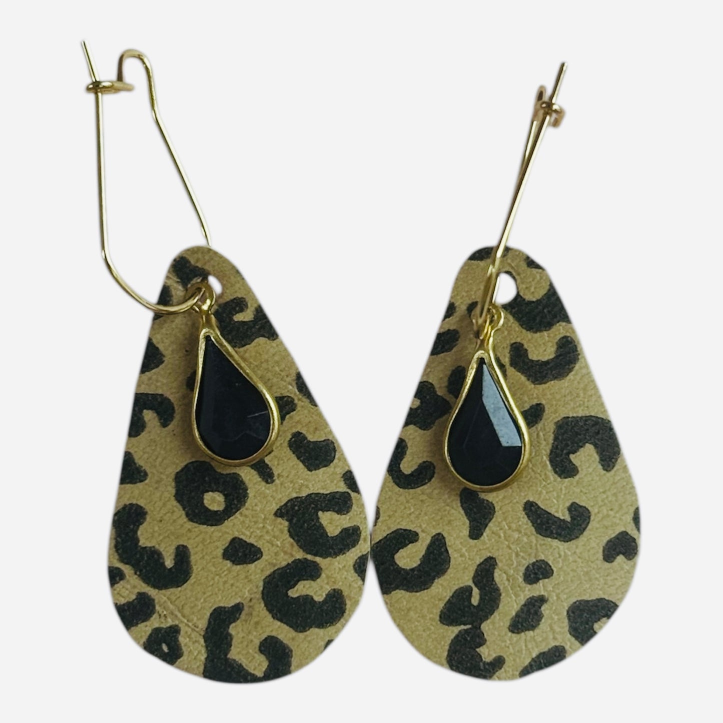 Leopard teardrop earrings