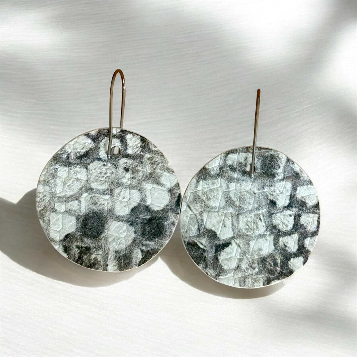 Grey Print Crocodile Circles
