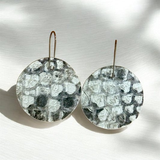 Grey Print Crocodile Circles